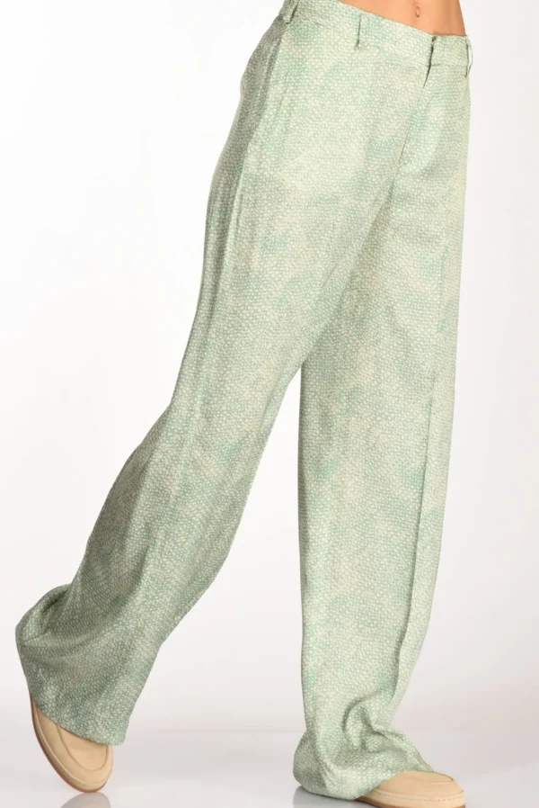 pantalone l verde/beige