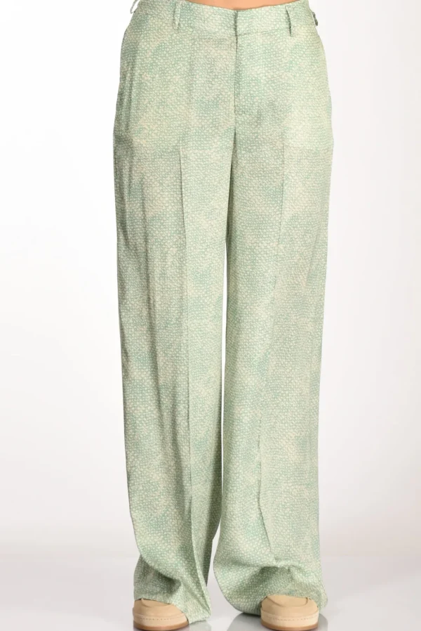 pantalone l verde/beige