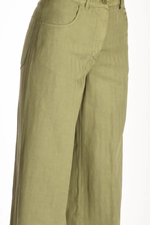 pantalone largo verde