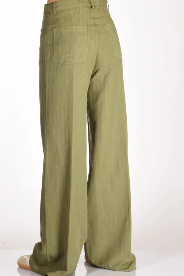 pantalone largo verde
