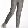 pantalone new york grigio/bianco