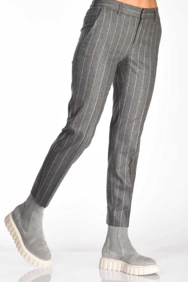 pantalone new york grigio/bianco