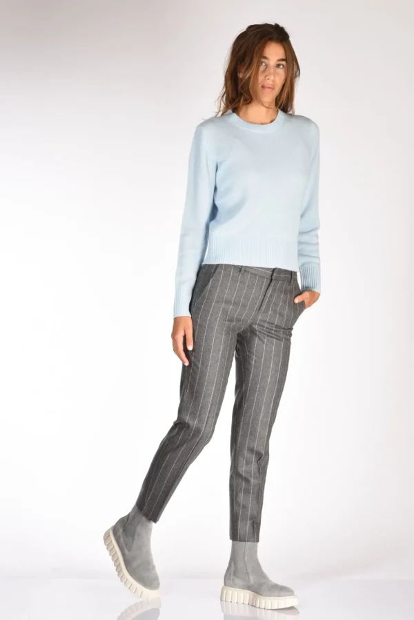 pantalone new york grigio/bianco