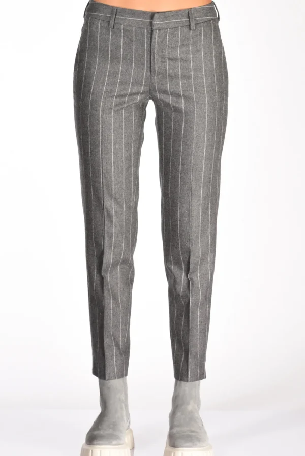pantalone new york grigio/bianco