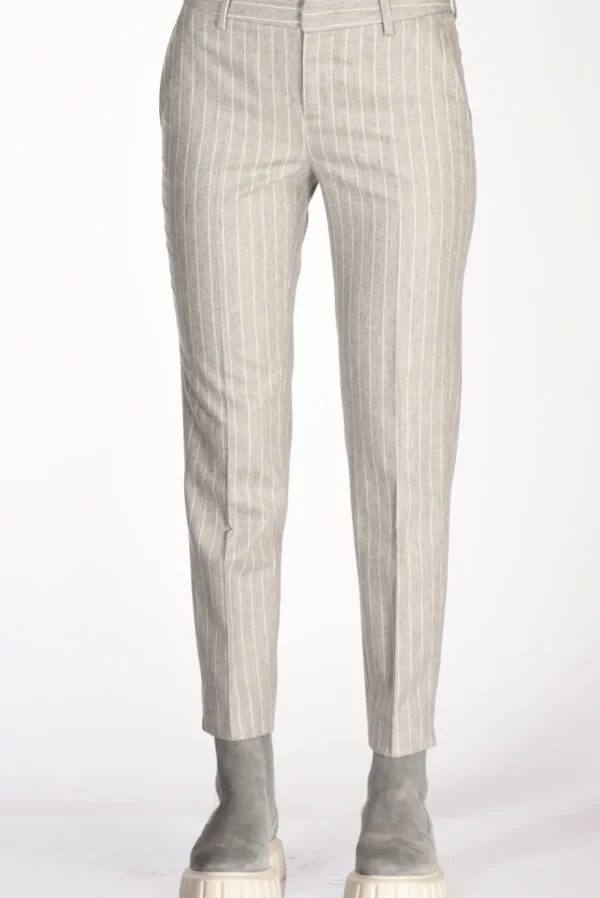 pantalone new york grigio/bianco