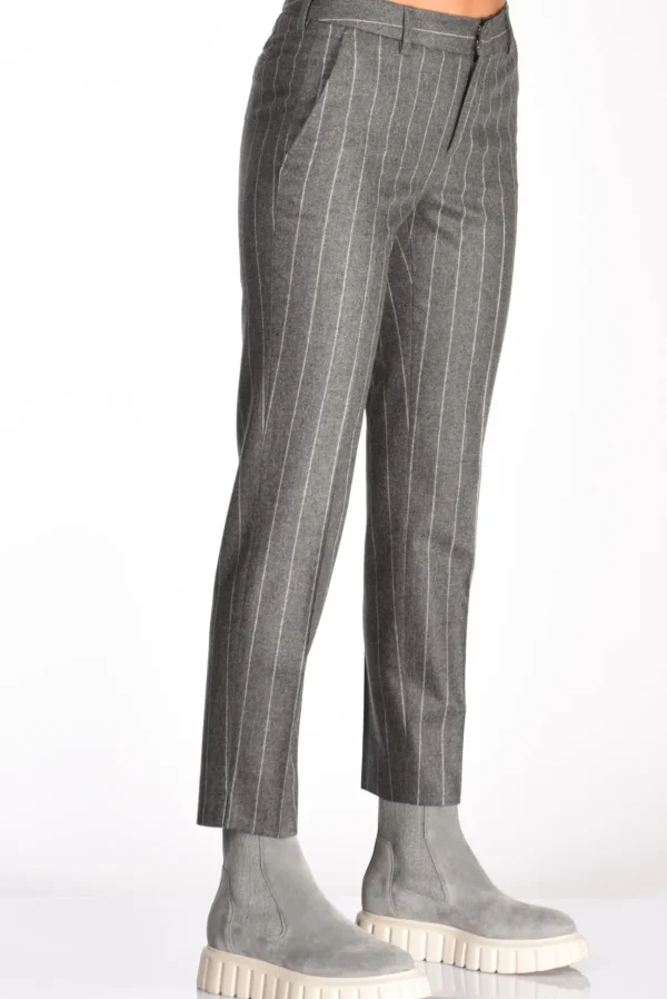 pantalone new york grigio/bianco