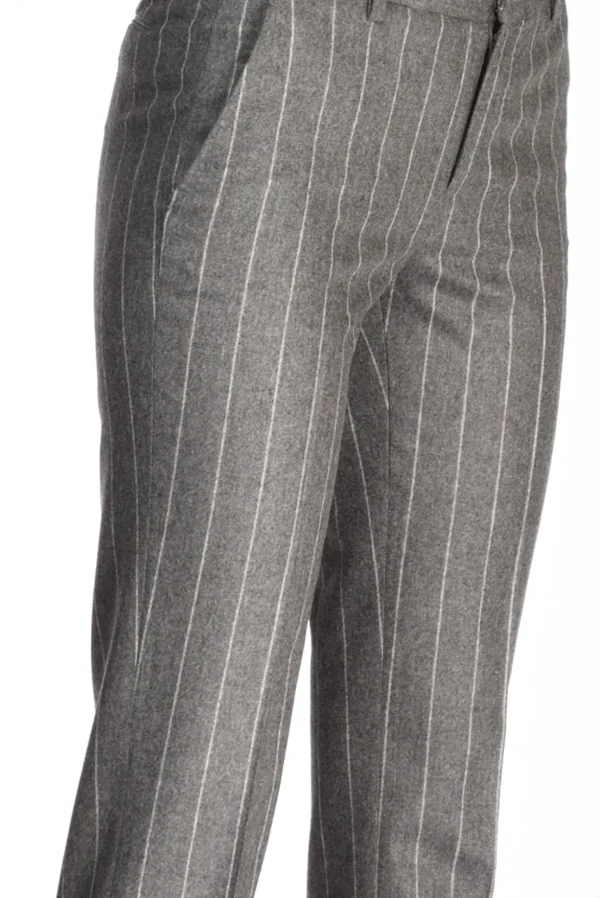pantalone new york grigio/bianco