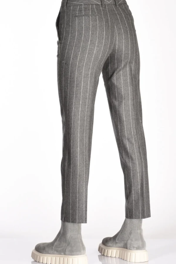 pantalone new york grigio/bianco