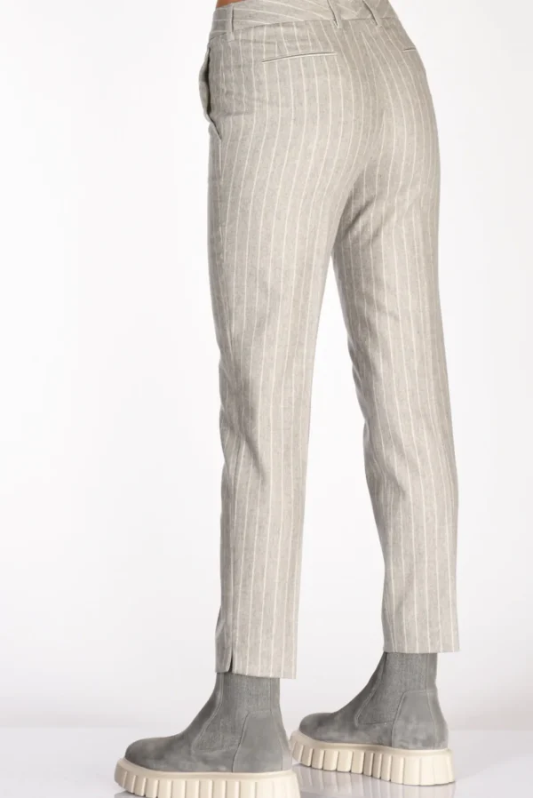 pantalone new york grigio/bianco