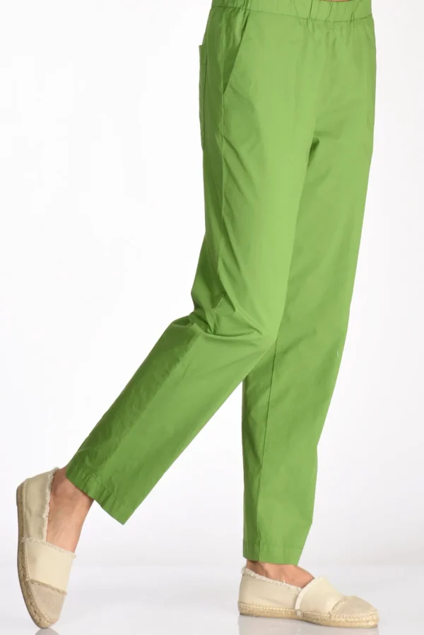 pantalone popeline verde