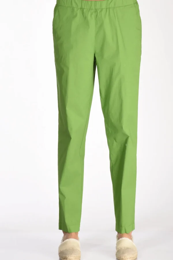 pantalone popeline verde
