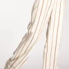 pantalone righe bianco/beige