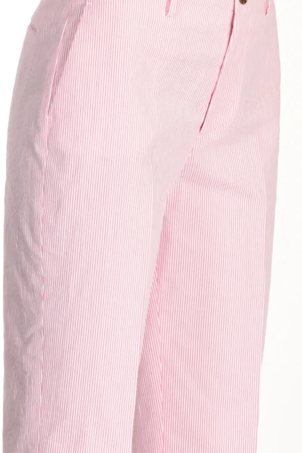 pantalone righe bianco/rosa