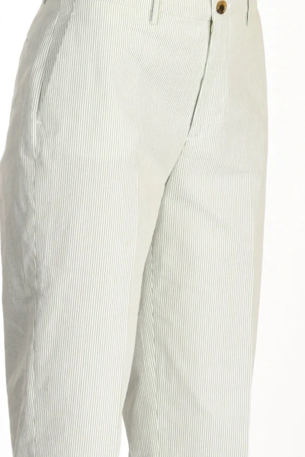 pantalone righe bianco/verde