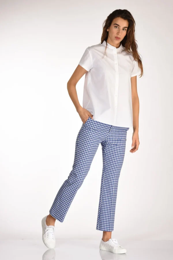 pantalone vichy bianco/blu