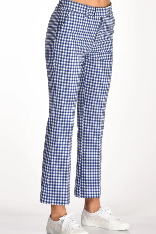 pantalone vichy bianco/blu