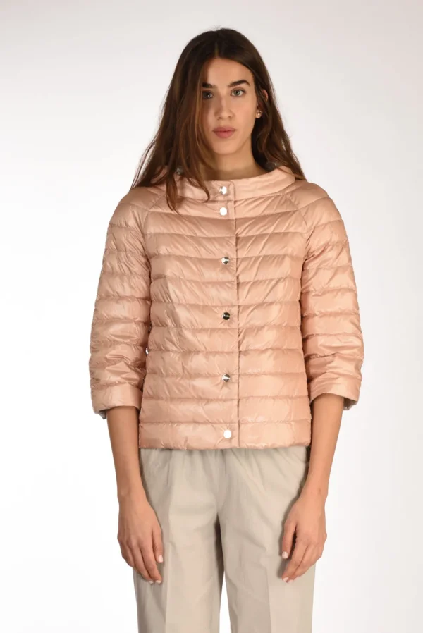 piumino doubleface rosa/beige