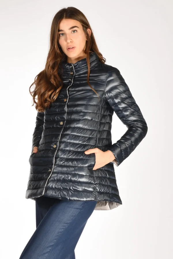 piumino reversibil blu/beige