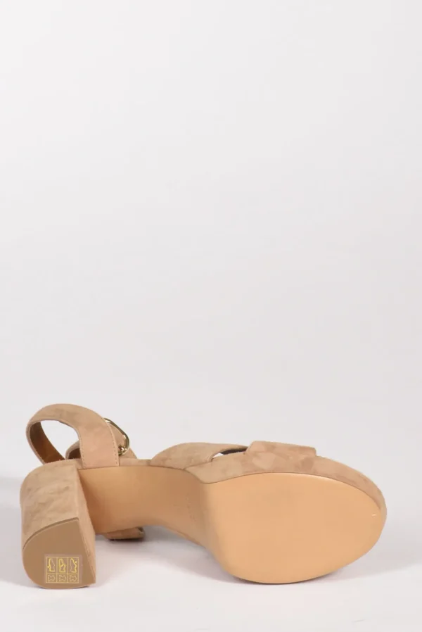 sandalo camoscio beige