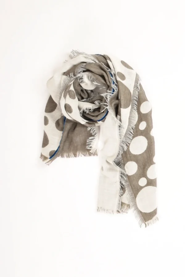 sciarpa patch beige/grigio