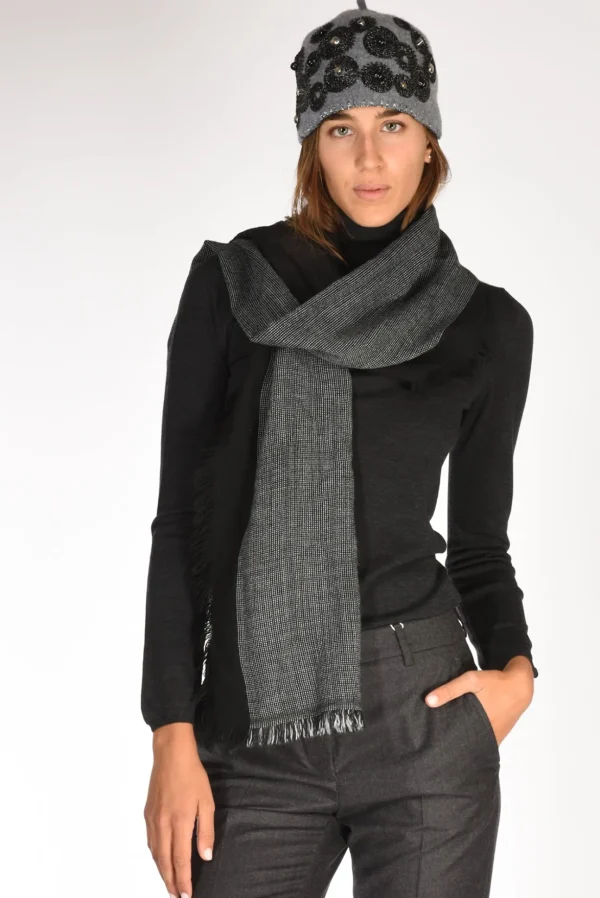 sciarpa patch grigio/nero