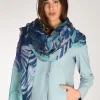 sciarpa stampa azzurro/multicolor
