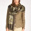 sciarpa stampa marrone/beige