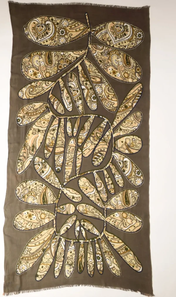 sciarpa stampa marrone/beige