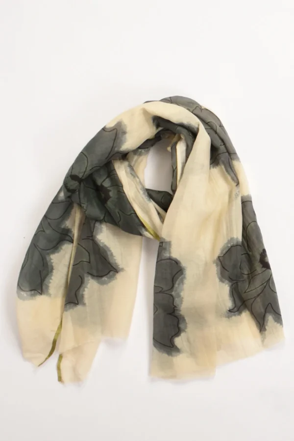 sciarpa stampata beige/grigio