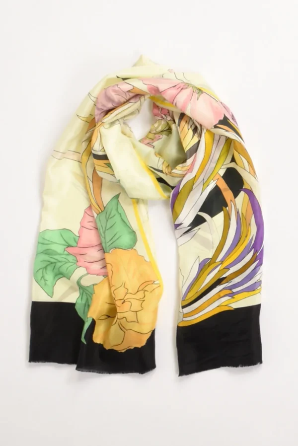 sciarpa stampata beige/multicolor