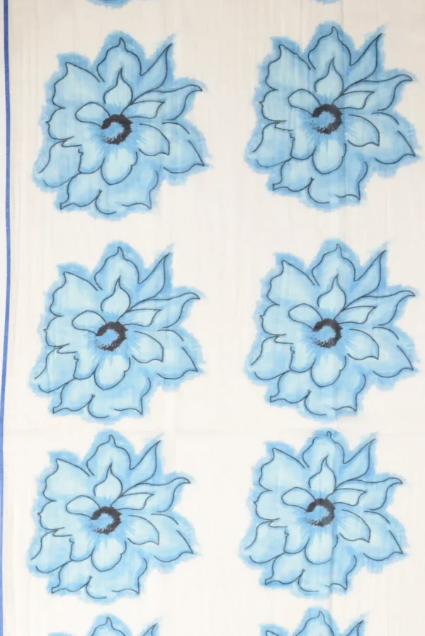 sciarpa stampata bianco/azzurro