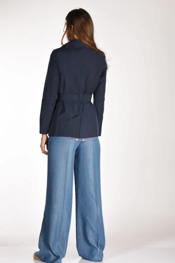 trench corto blu