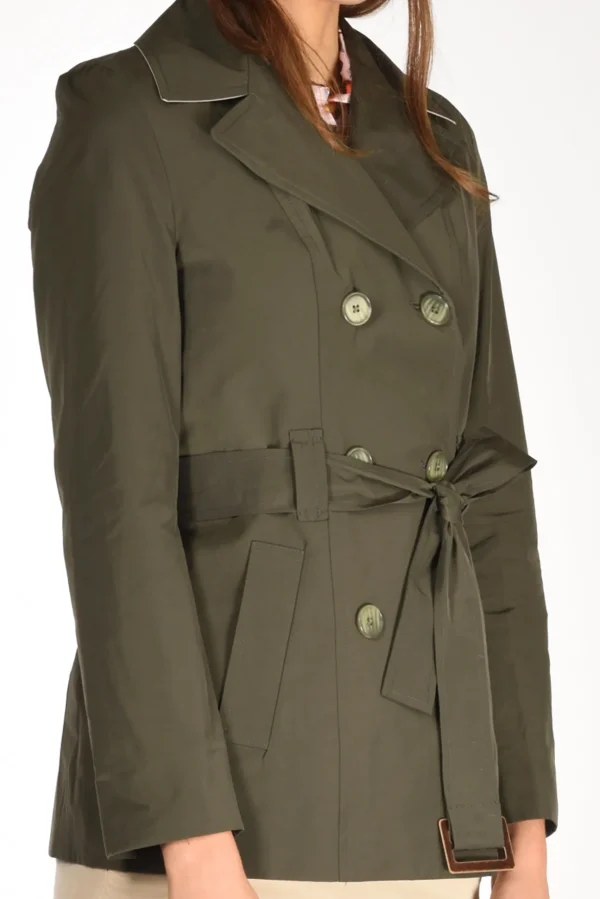 trench corto verde