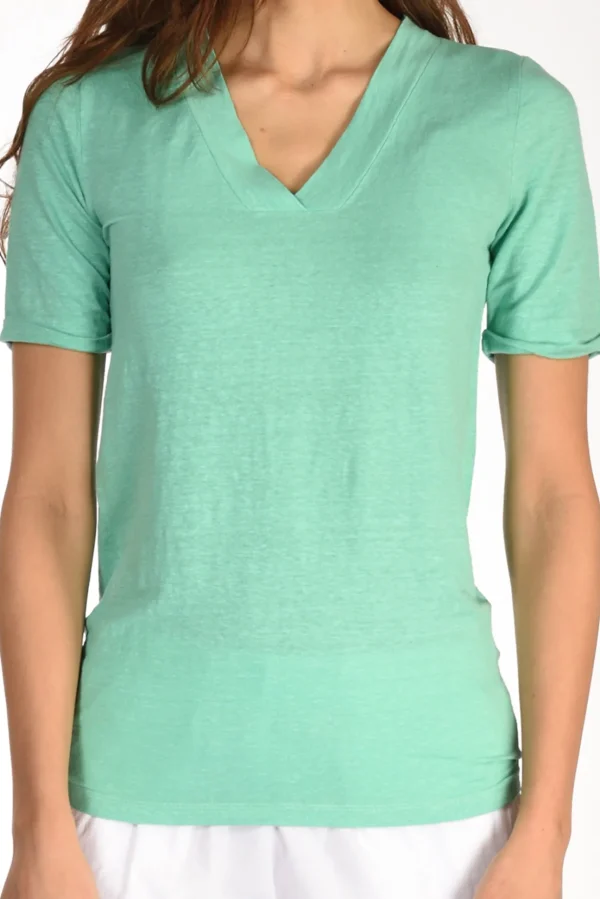 tshirt di maglia verde acqua