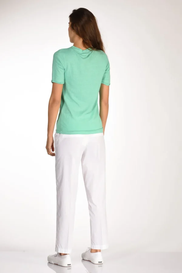tshirt di maglia verde acqua
