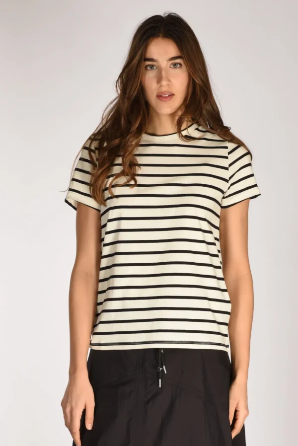 tshirt rigata beige/nero
