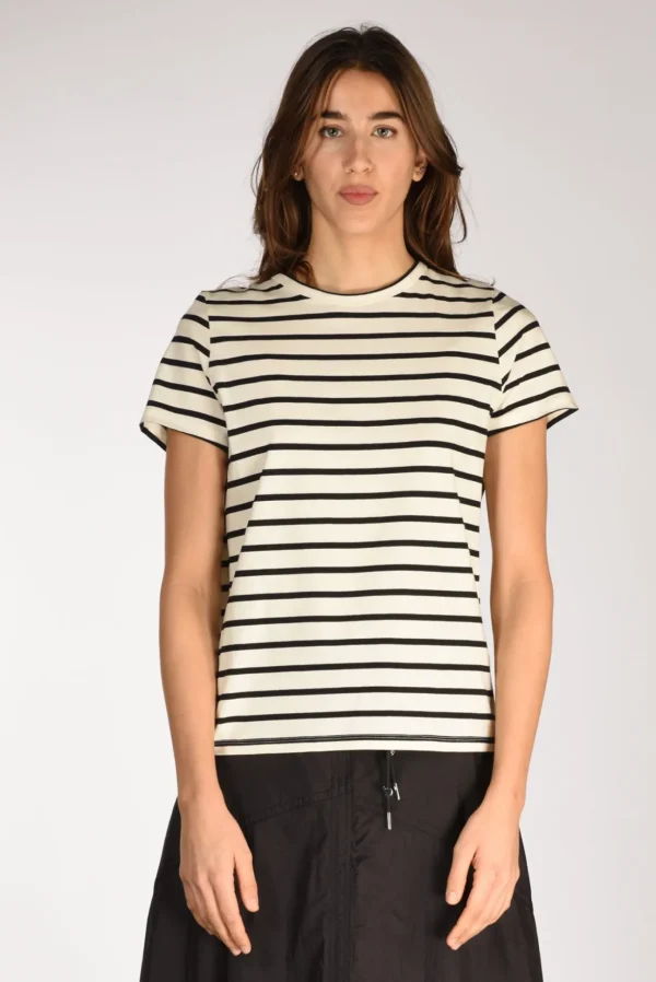 tshirt rigata beige/nero