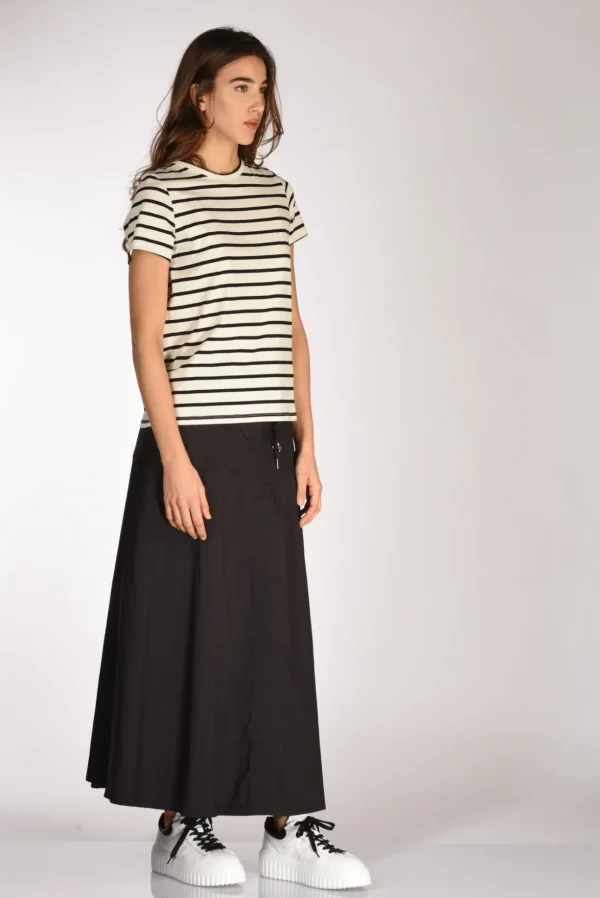 tshirt rigata beige/nero