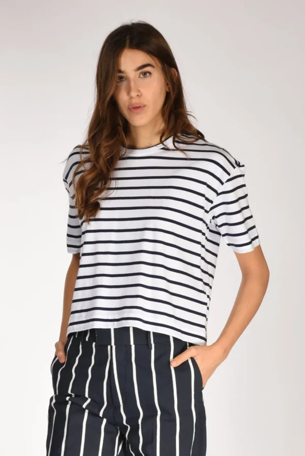 tshirt rigata bianco/blu