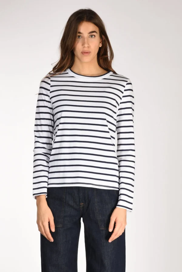 tshirt rigata bianco/blu
