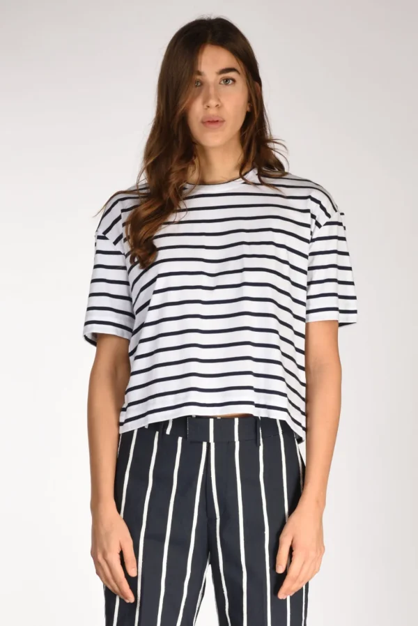 tshirt rigata bianco/blu
