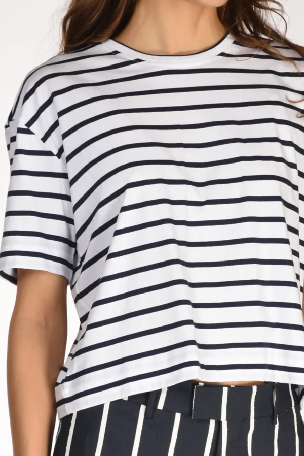 tshirt rigata bianco/blu