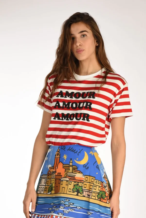 tshirt righe bianco/rosso