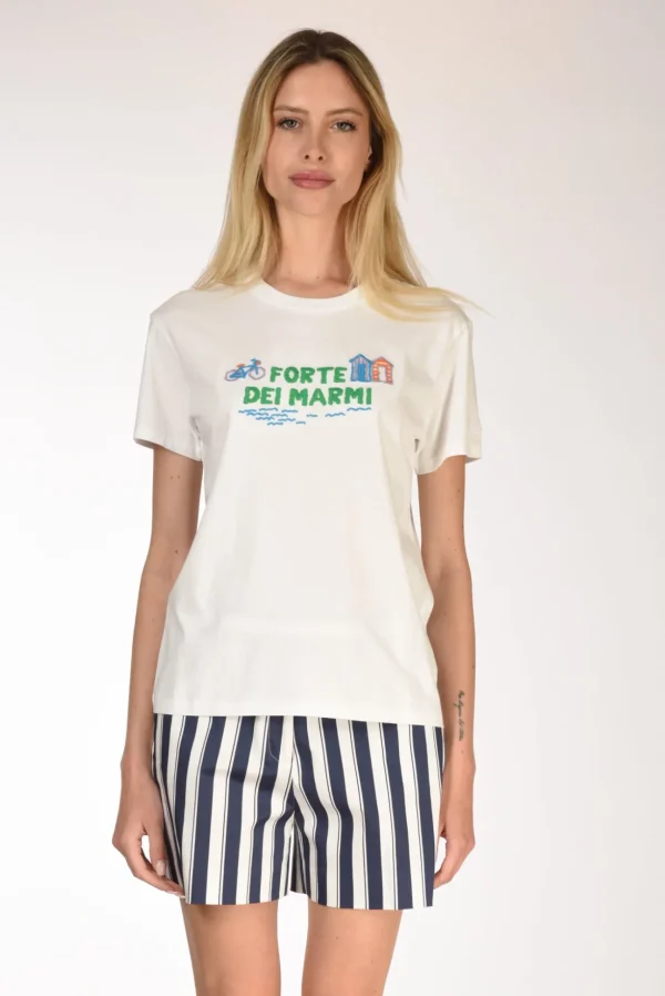 tshirt scritta bianco/verde