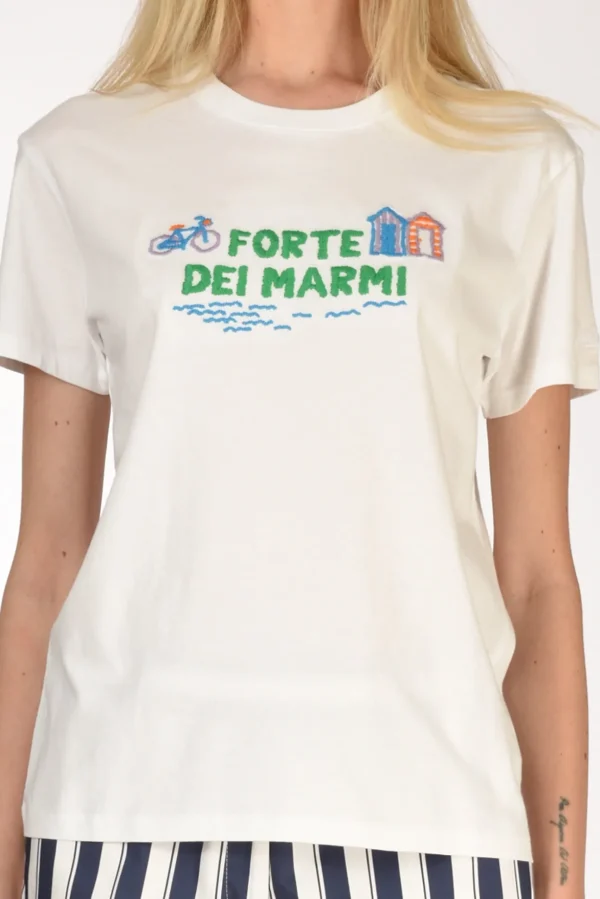 tshirt scritta bianco/verde