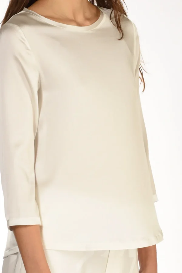 tshirt seta bianco latte