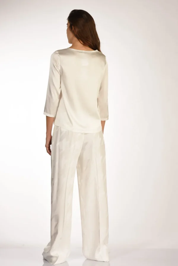 tshirt seta bianco latte