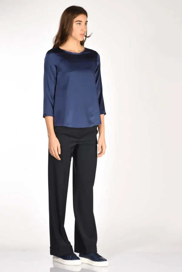 tshirt seta blu