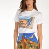 tshirt stampa bianco/azzurro