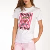 tshirt stampa bianco/fucsia